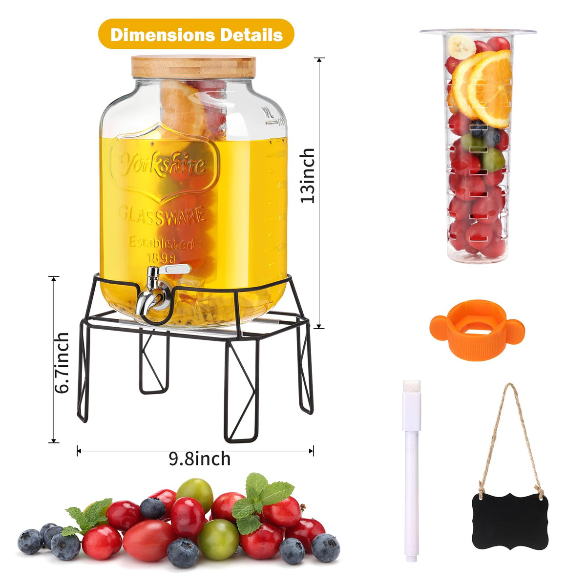 2 Gallon Drink Dispensers with Stand Z971