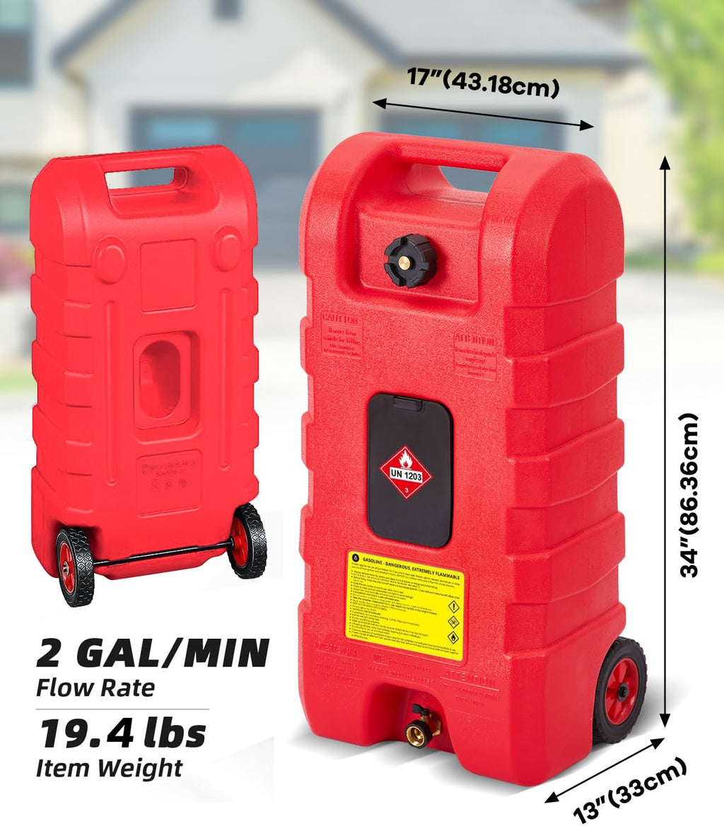 15 gal Red Portable Gas Can with Pump and Hose X490