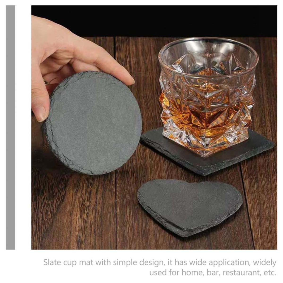 12 Pc Natural Stone Coasters with Non Slip Bottom V5121