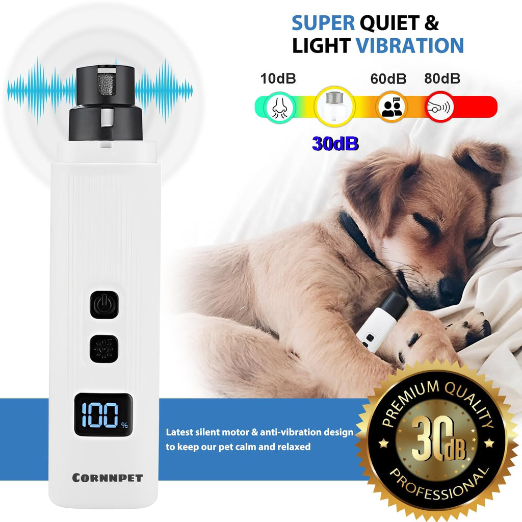 Electric Dog Nail Grinder 2 Speed 30dB Super Quiet White H81720