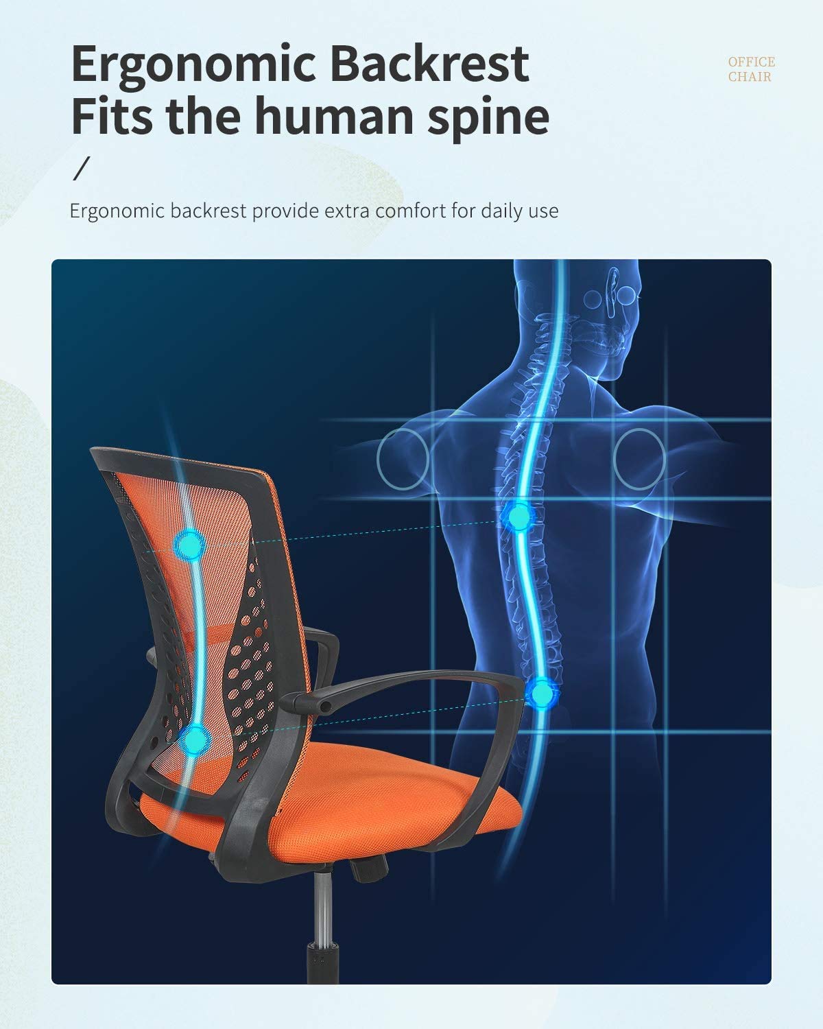Orange Mesh Office Chair T986