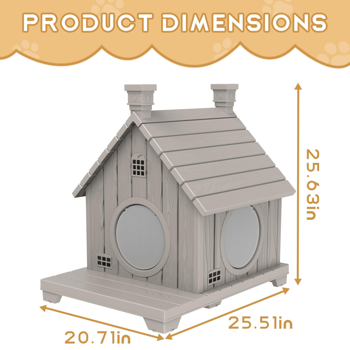 Weatherproof 1-Story Resin Cat House O9584