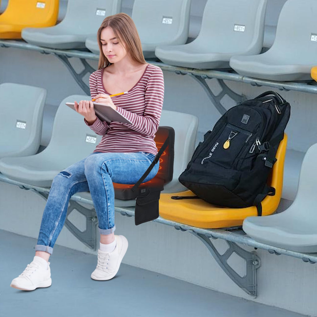 Heated Stadium Seat Cushion with Back 2 Pack M9305