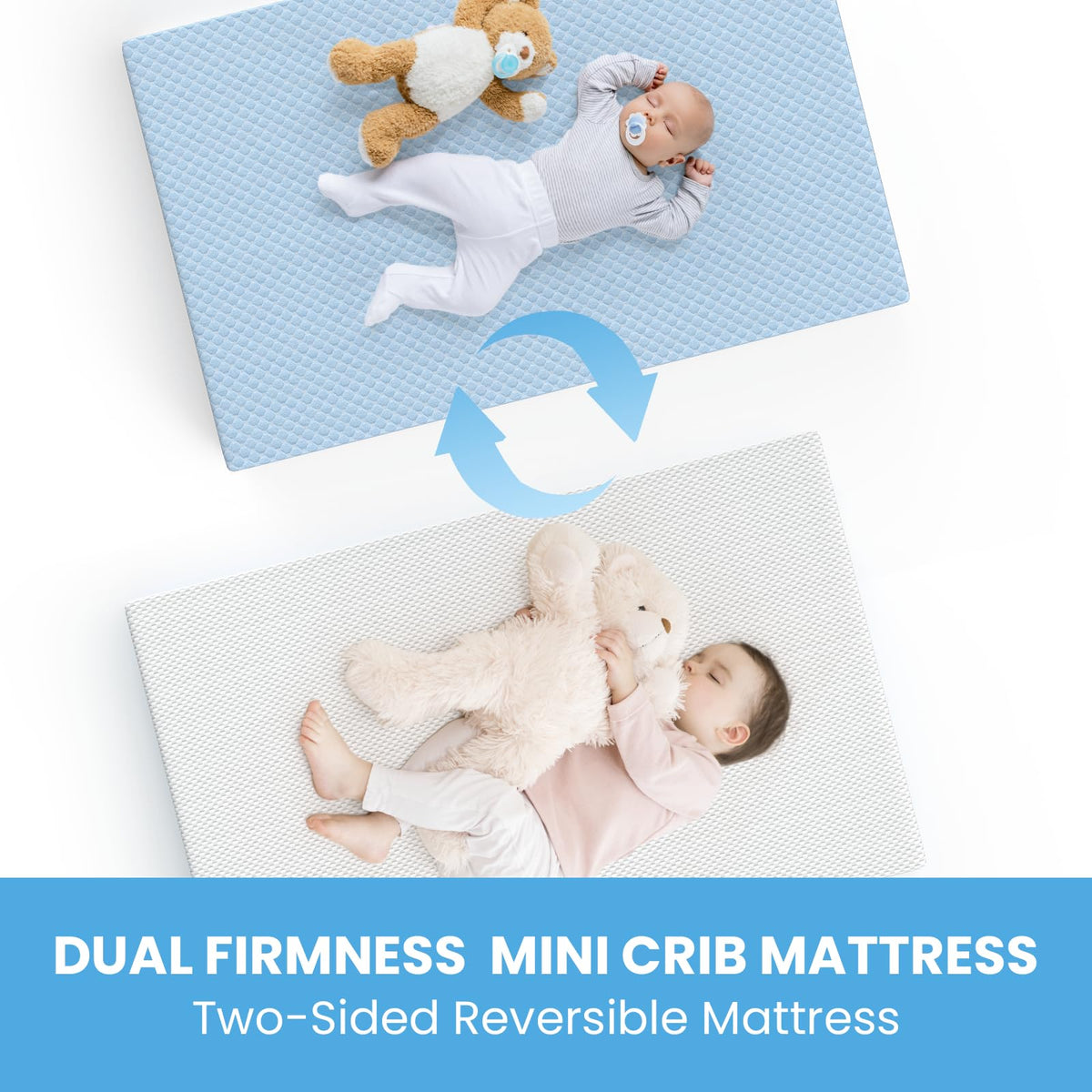 Mini Crib Mattress, 38x24x4 Inch Dual-Sided Gel Memory Foam V39360