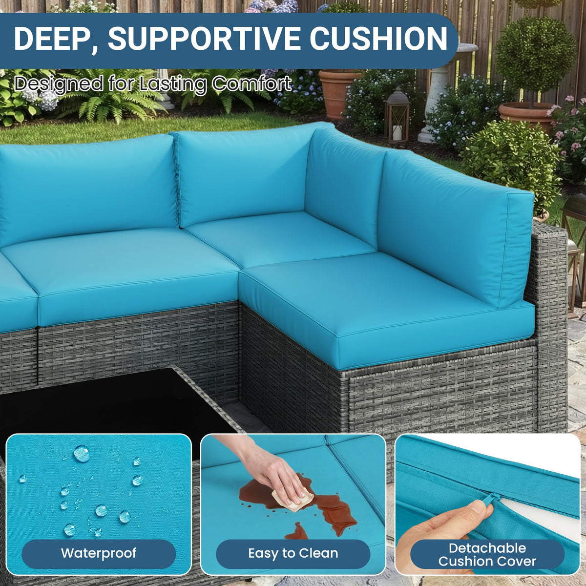All-Weather Patio Sectional Furniture Set E6530