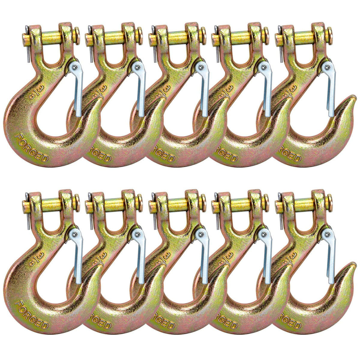 3/8 Chain Hooks with Safety Latch, 10 Pack U906