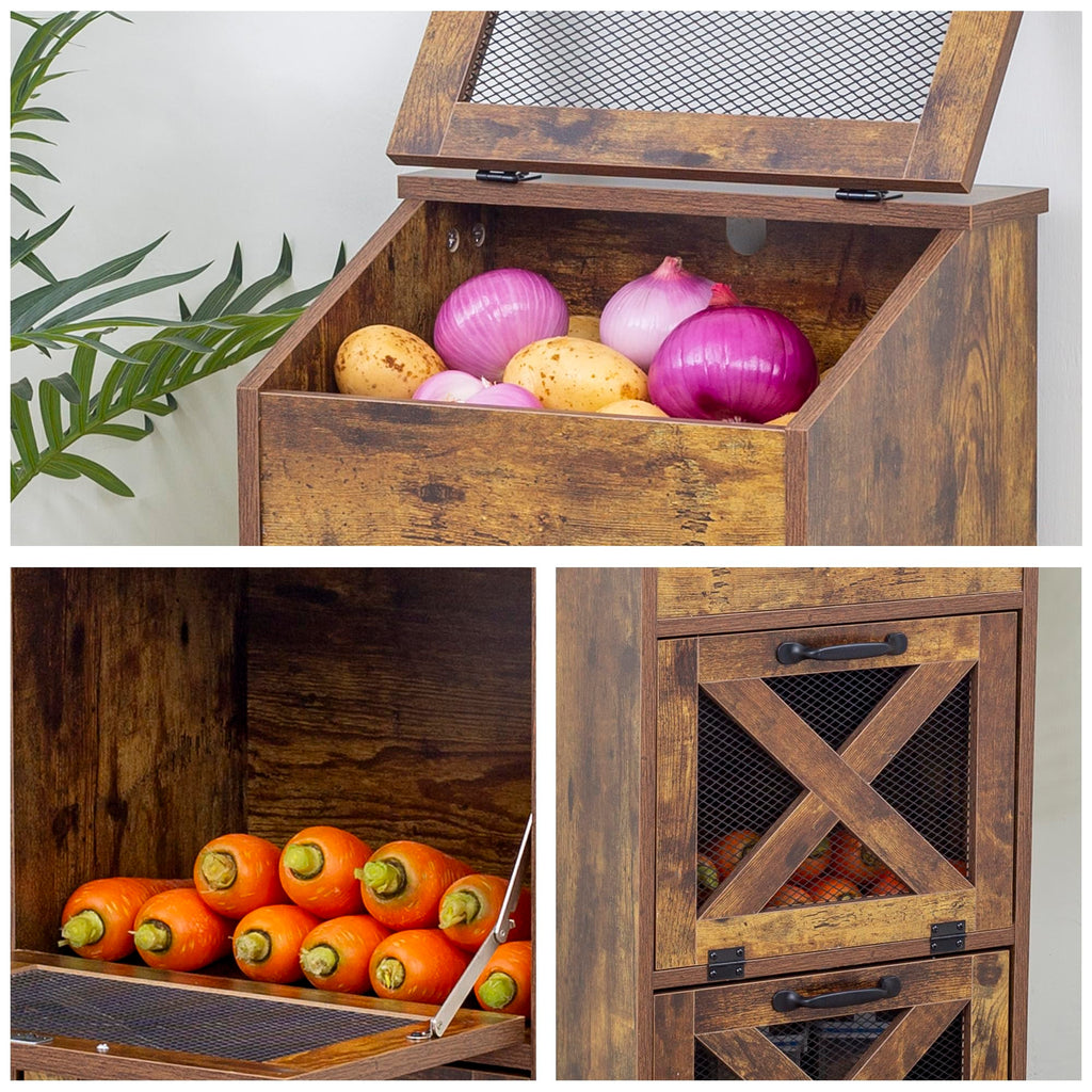 Brown Potato and Onion Storage Bin T6852