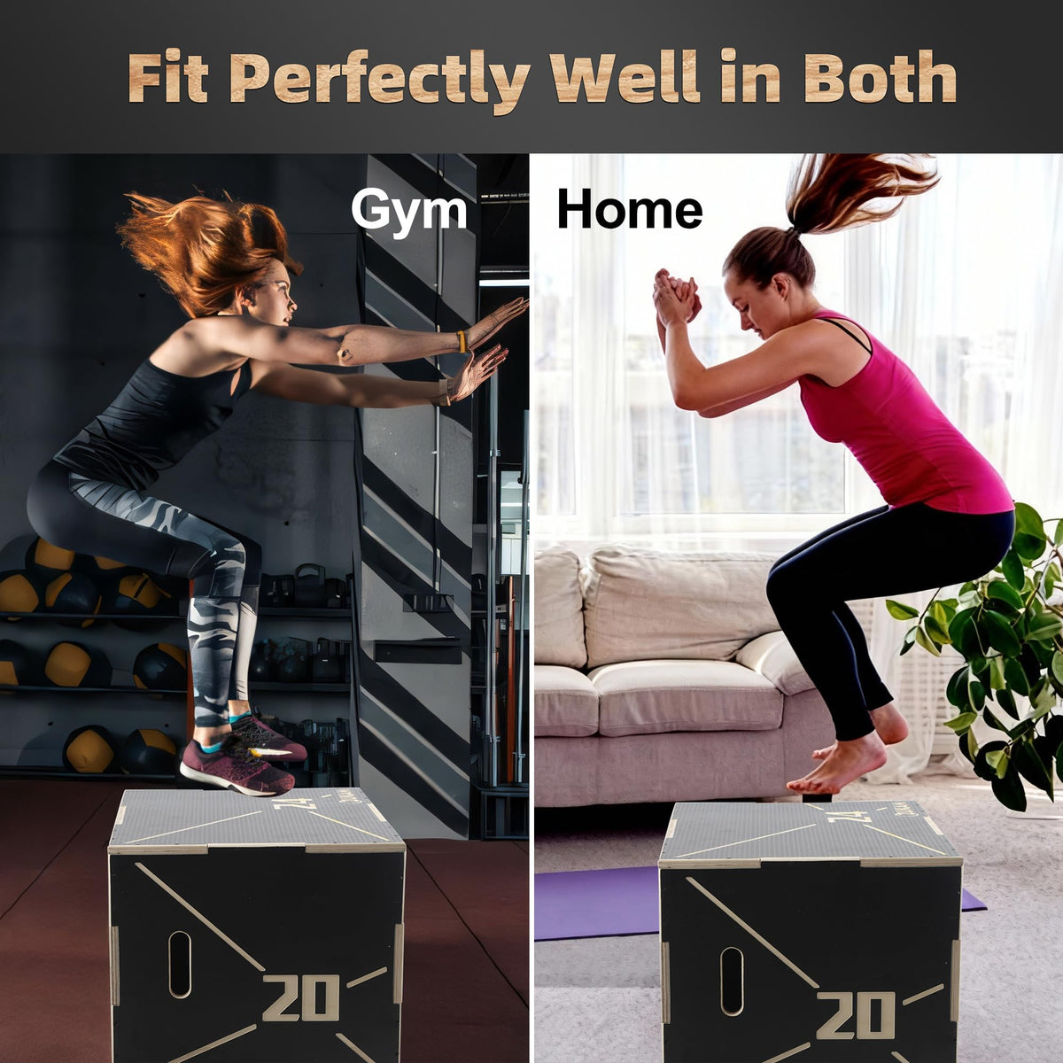 Non-Slip Wood Plyometric Jump Box W330326