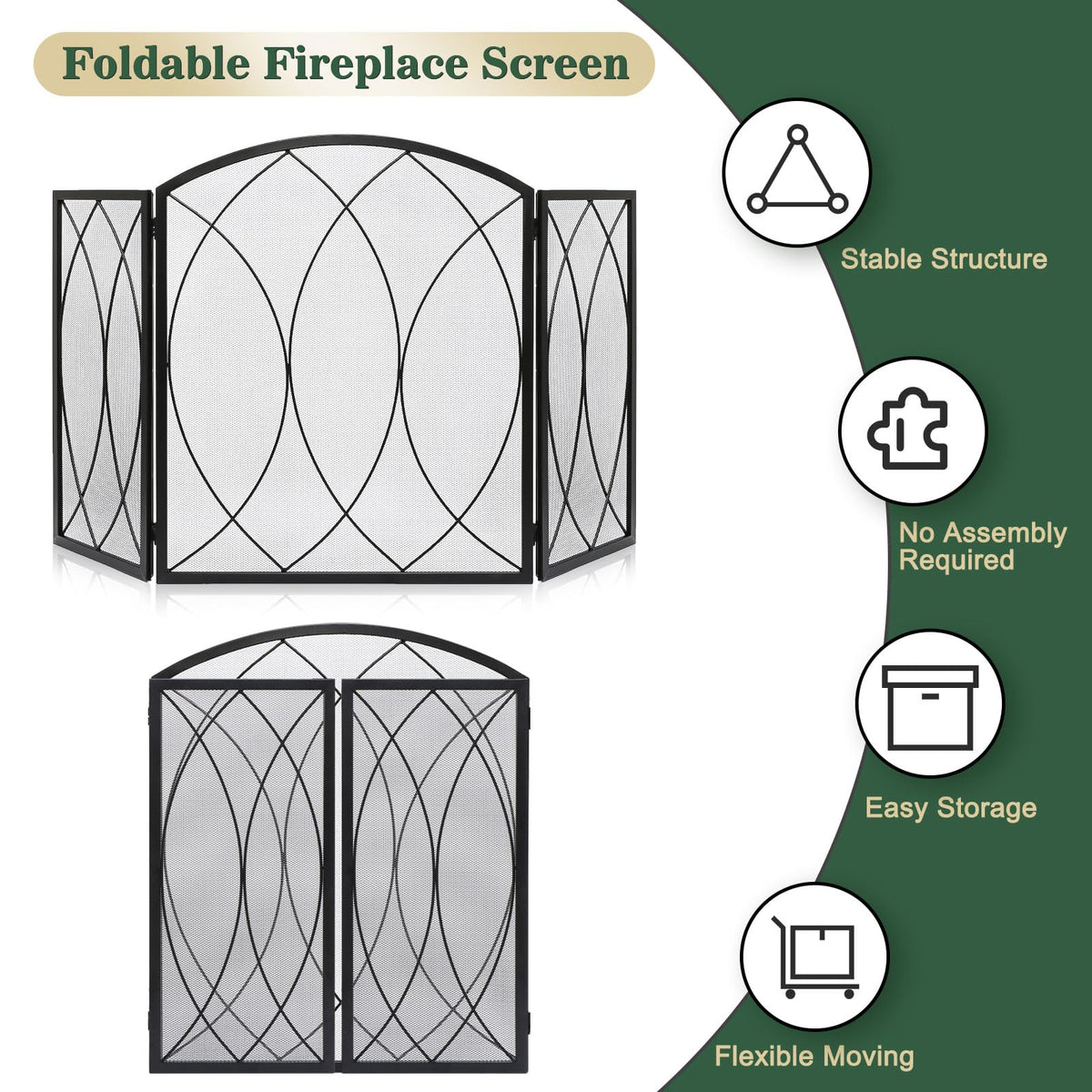 Wrought Iron Fireplace Screen E1482