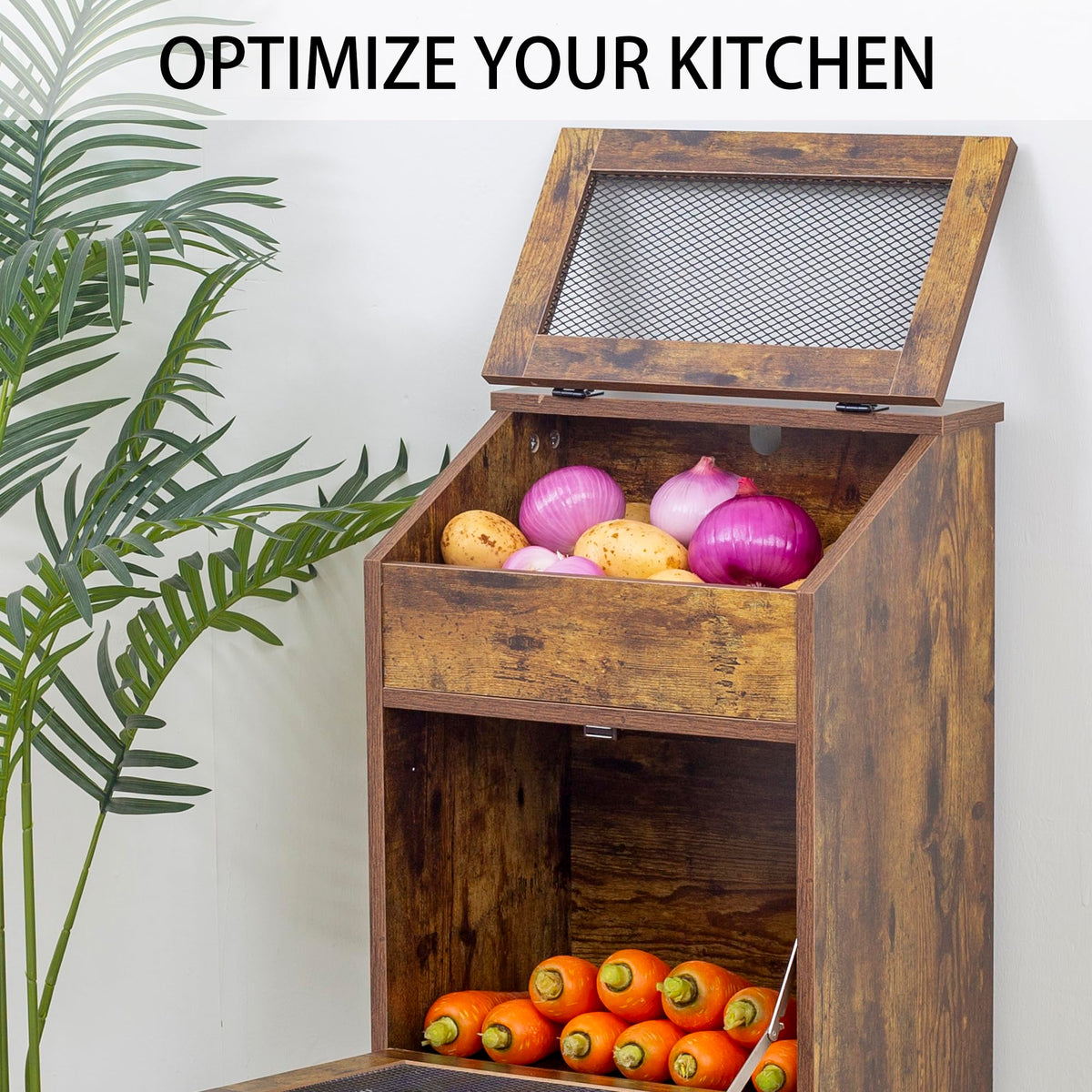 Brown Potato and Onion Storage Bin T6852