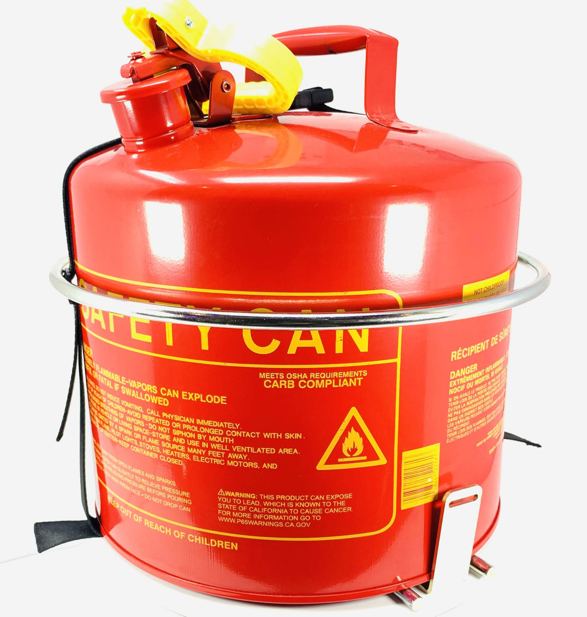 5 Gallon Round Gas Can Holder with Locking Trailer Rack Mount Bracket Kit W72084