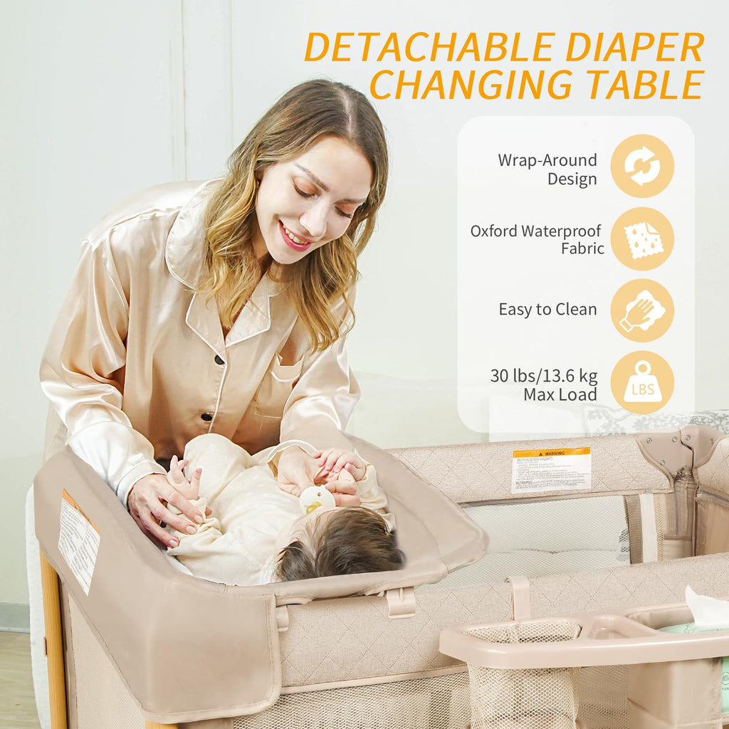 5-in-1 Foldable Baby Bassinet Playpen B9308