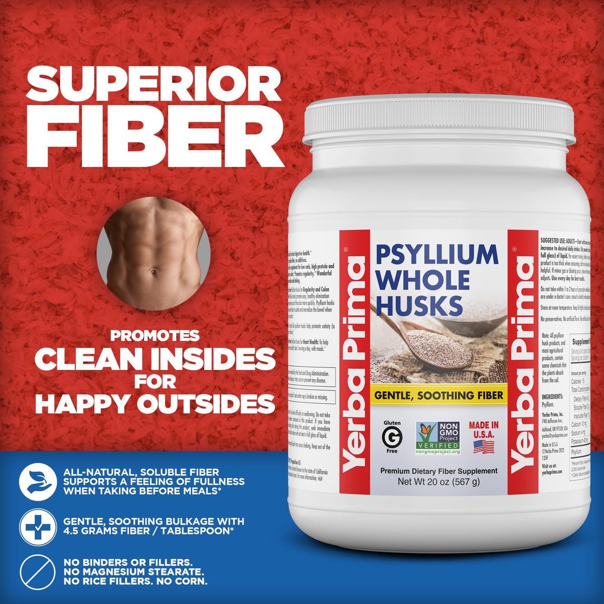 Psyllium Whole Husks Fiber Supplement 20oz V6599