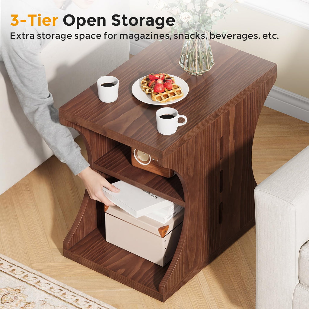 Brown Solid Wood Side End Table W716