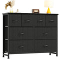Black 8 Fabric Drawer Dresser with Wood Top I93717