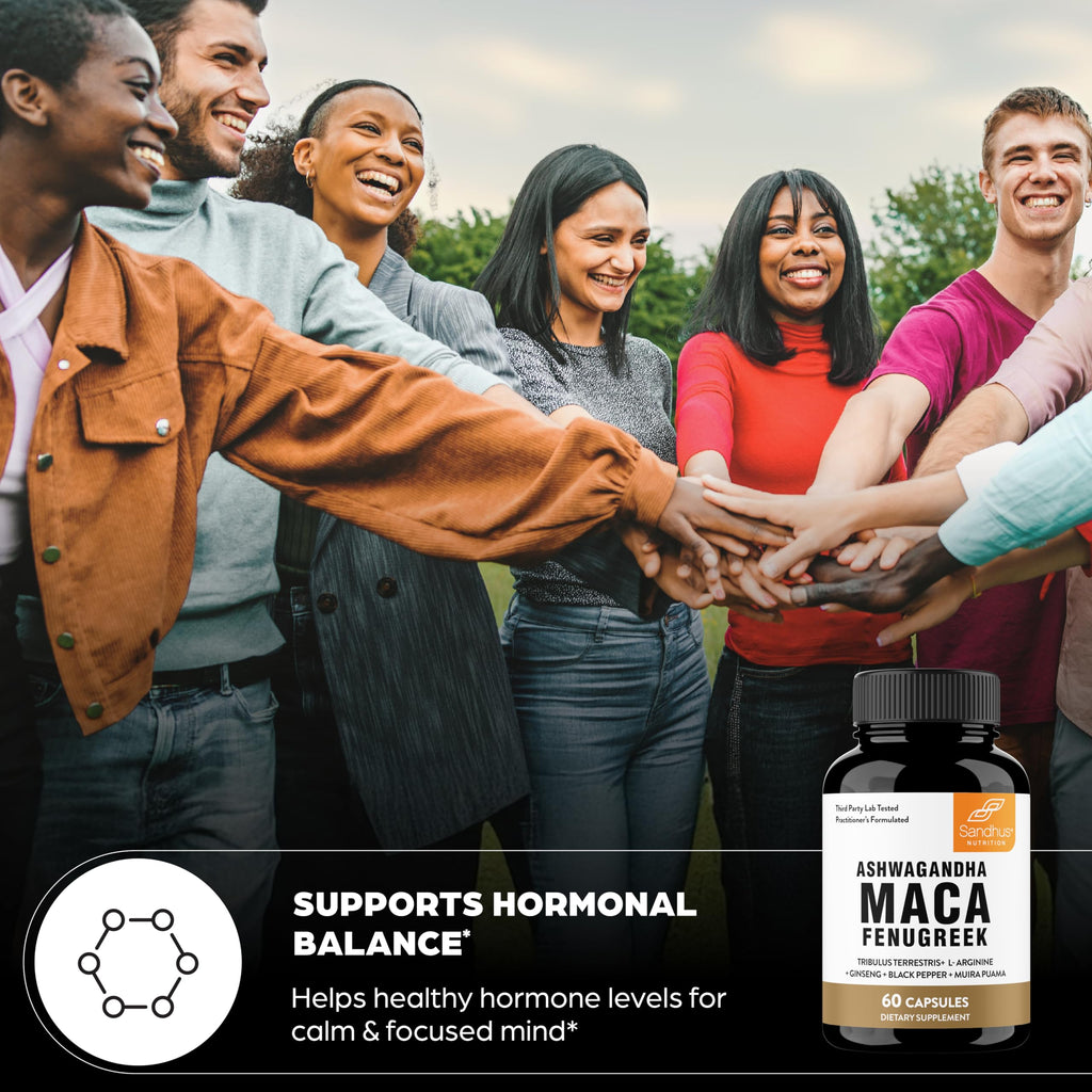 Maca Root Fenugreek Ashwagandha L-Arginine Ginseng Muira Puama Herbal Supplement 60 Capsules I582488