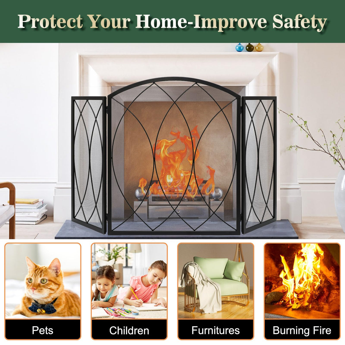 Wrought Iron Fireplace Screen E1482