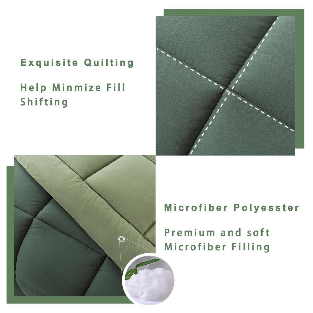King Size Green Comforter Set with 2 Pillow Cases L166746