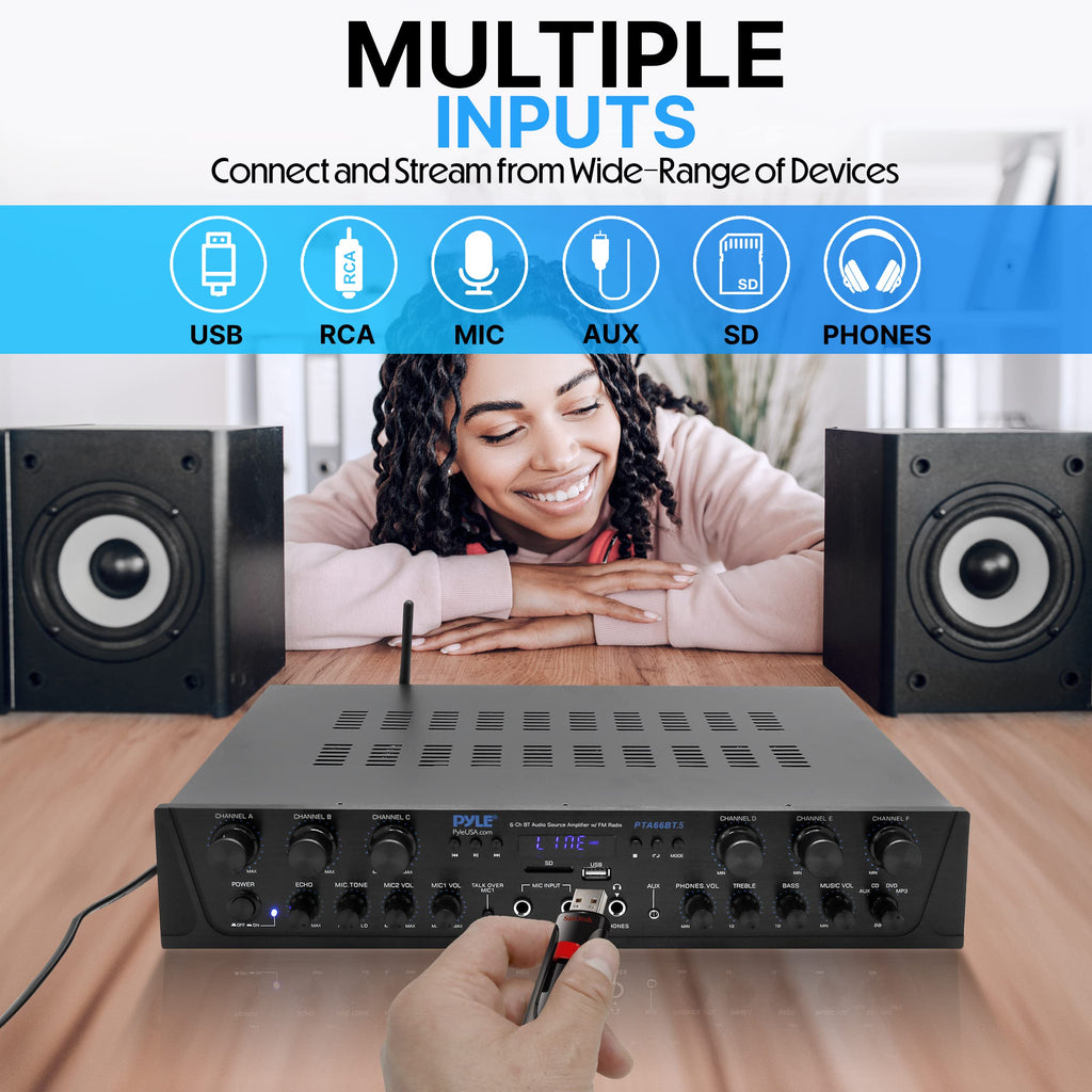 Bluetooth 6 Channel Stereo Amplifier C8348