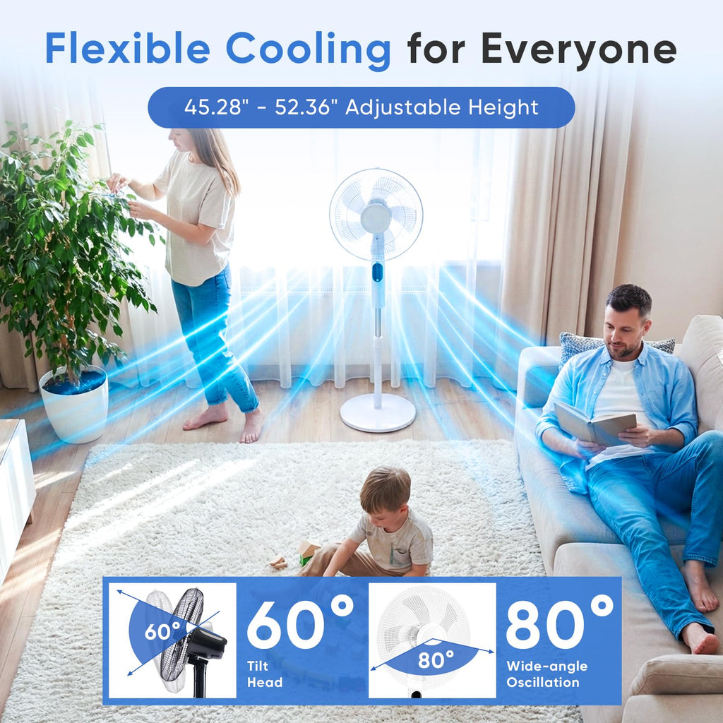 17" Oscillating Pedestal Fan with Remote X314
