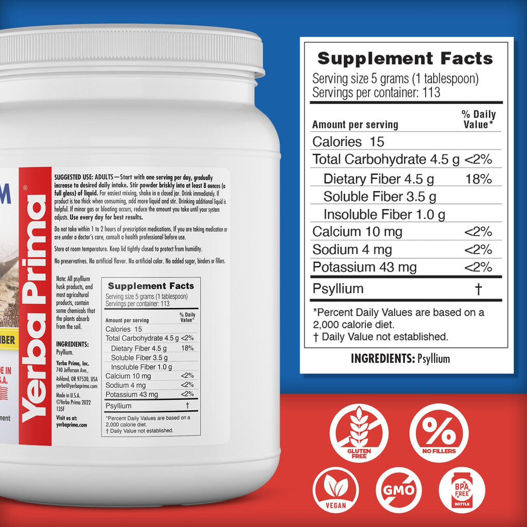 Psyllium Whole Husks Fiber Supplement 20oz V6599