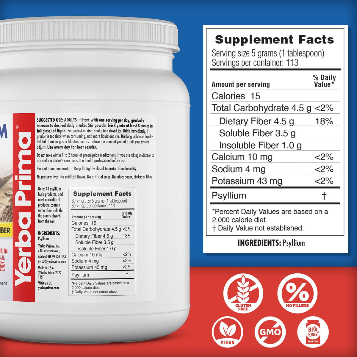 Psyllium Whole Husks Fiber Supplement 20oz V6599