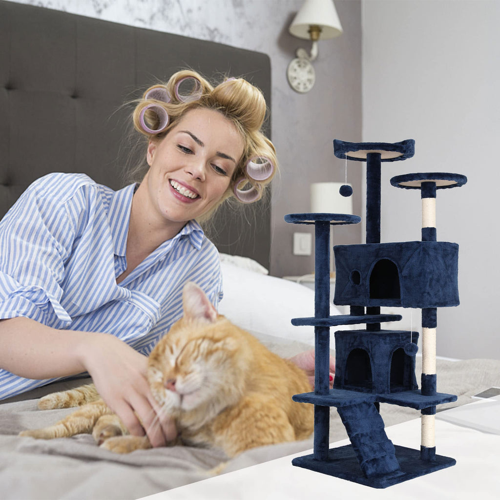 Tall Indoor Cat Condo Tower with Scratching Post E797