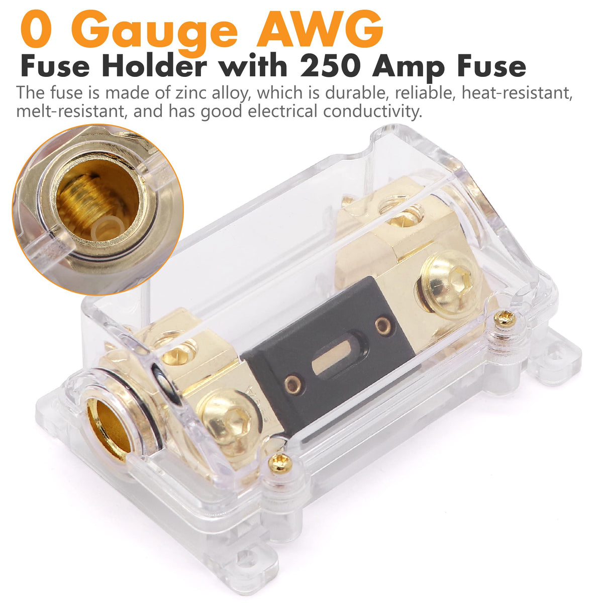 0 Gauge Pure OFC Amplifier Wiring Kit with Fuse Holder & RCA R26056
