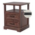 18'' Wood Nightstand with Charging Station J9722