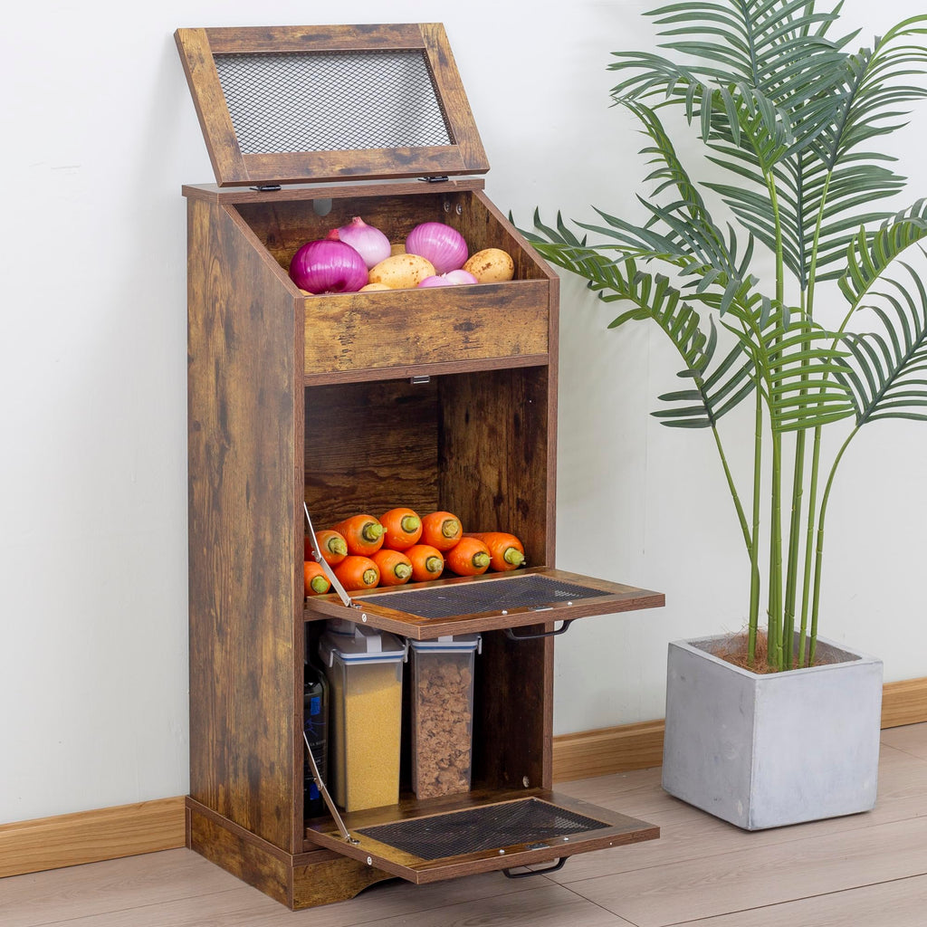 Brown Potato and Onion Storage Bin T6852