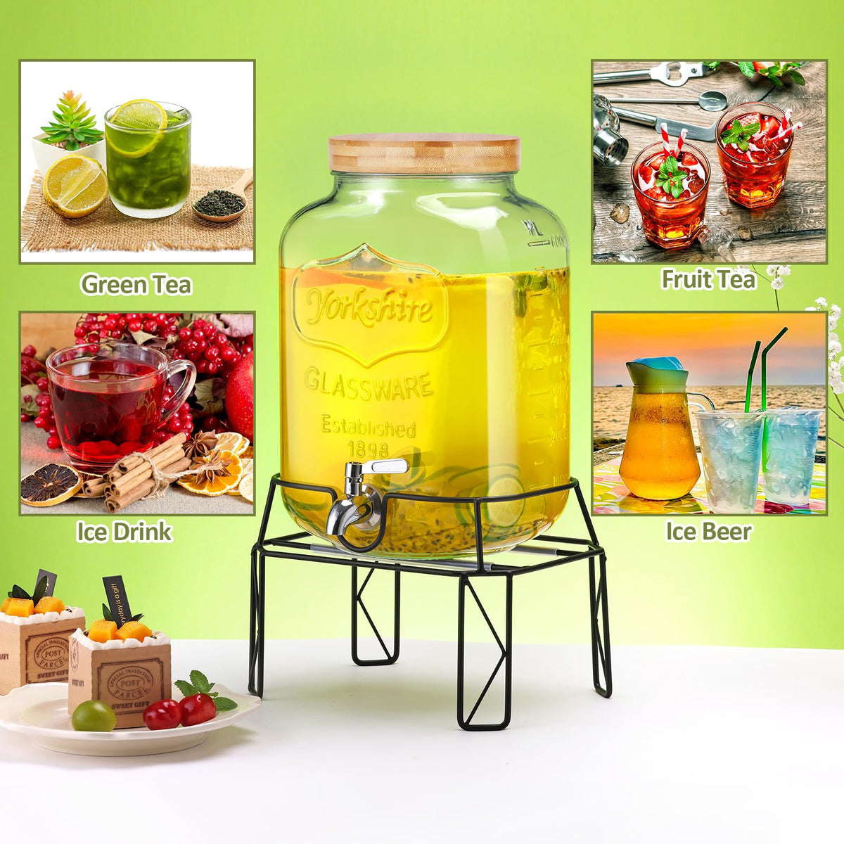 2 Gallon Drink Dispensers with Stand Z971