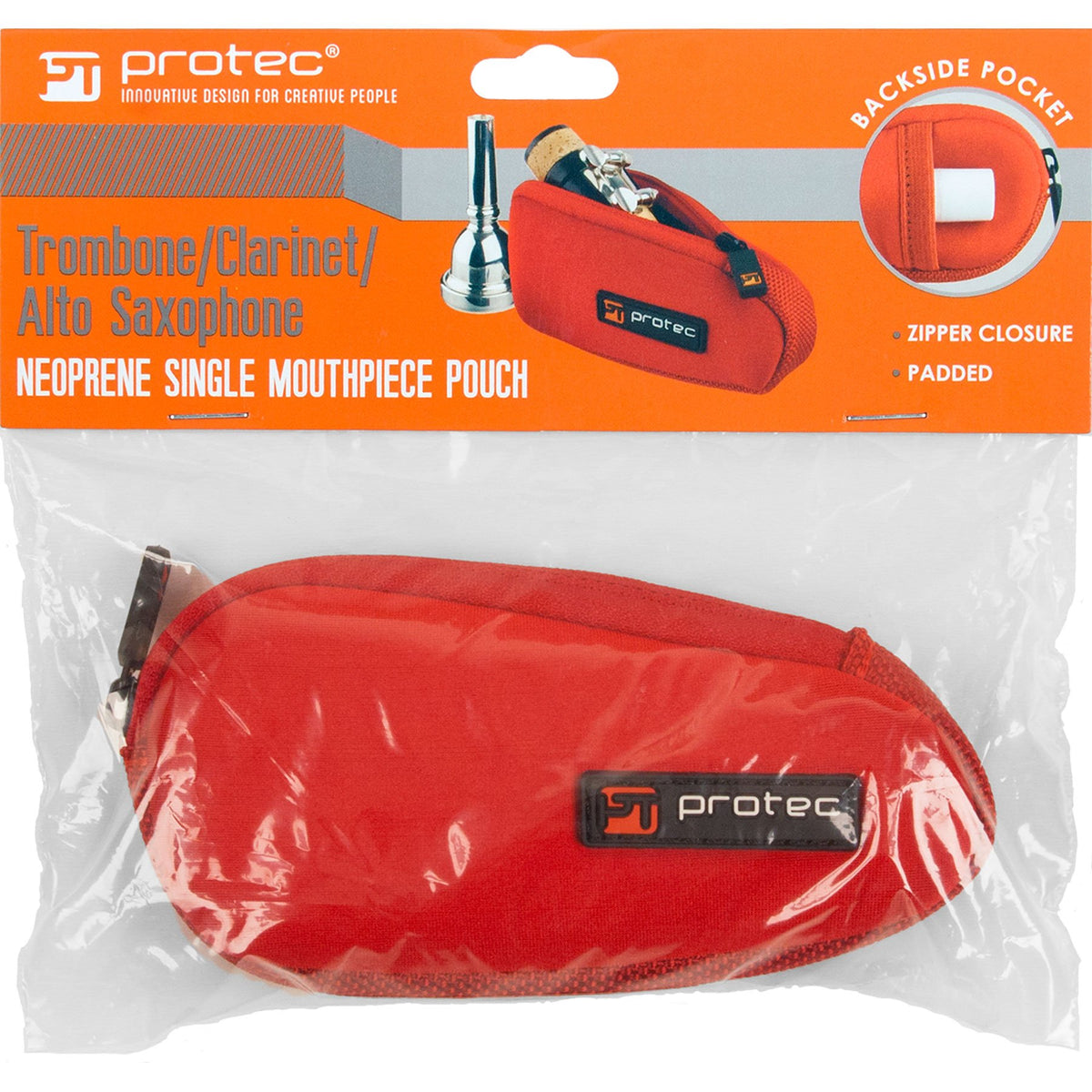 Red Neoprene Trombone/Alto Saxophone Mouthpiece Pouch X1054