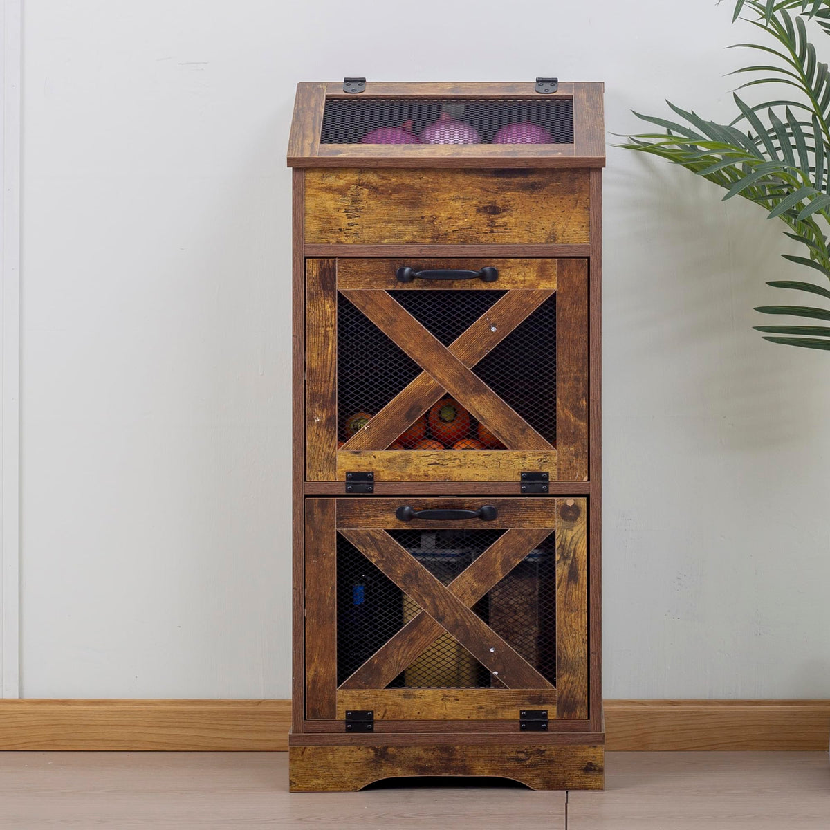 Brown Potato and Onion Storage Bin T6852