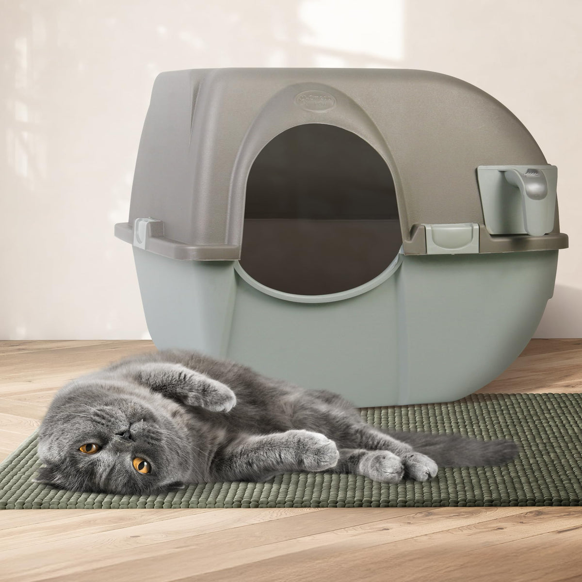 Self Cleaning Litter Box Regular Size Grey O3882