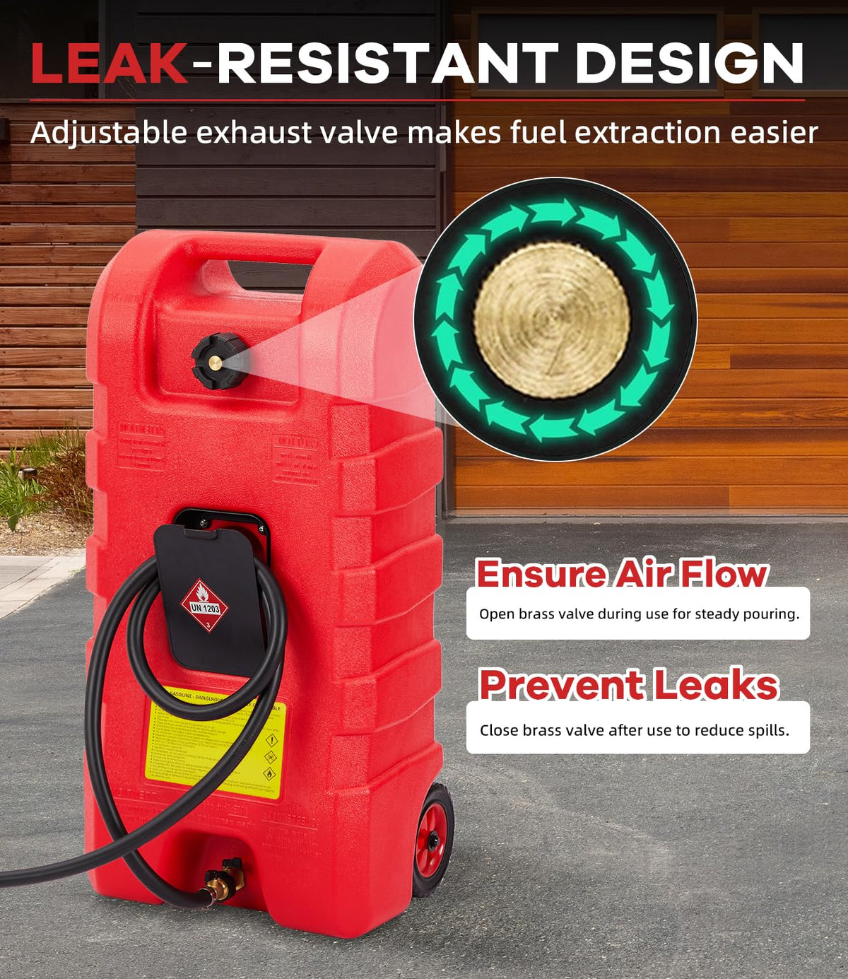 15 gal Red Portable Gas Can with Pump and Hose X490