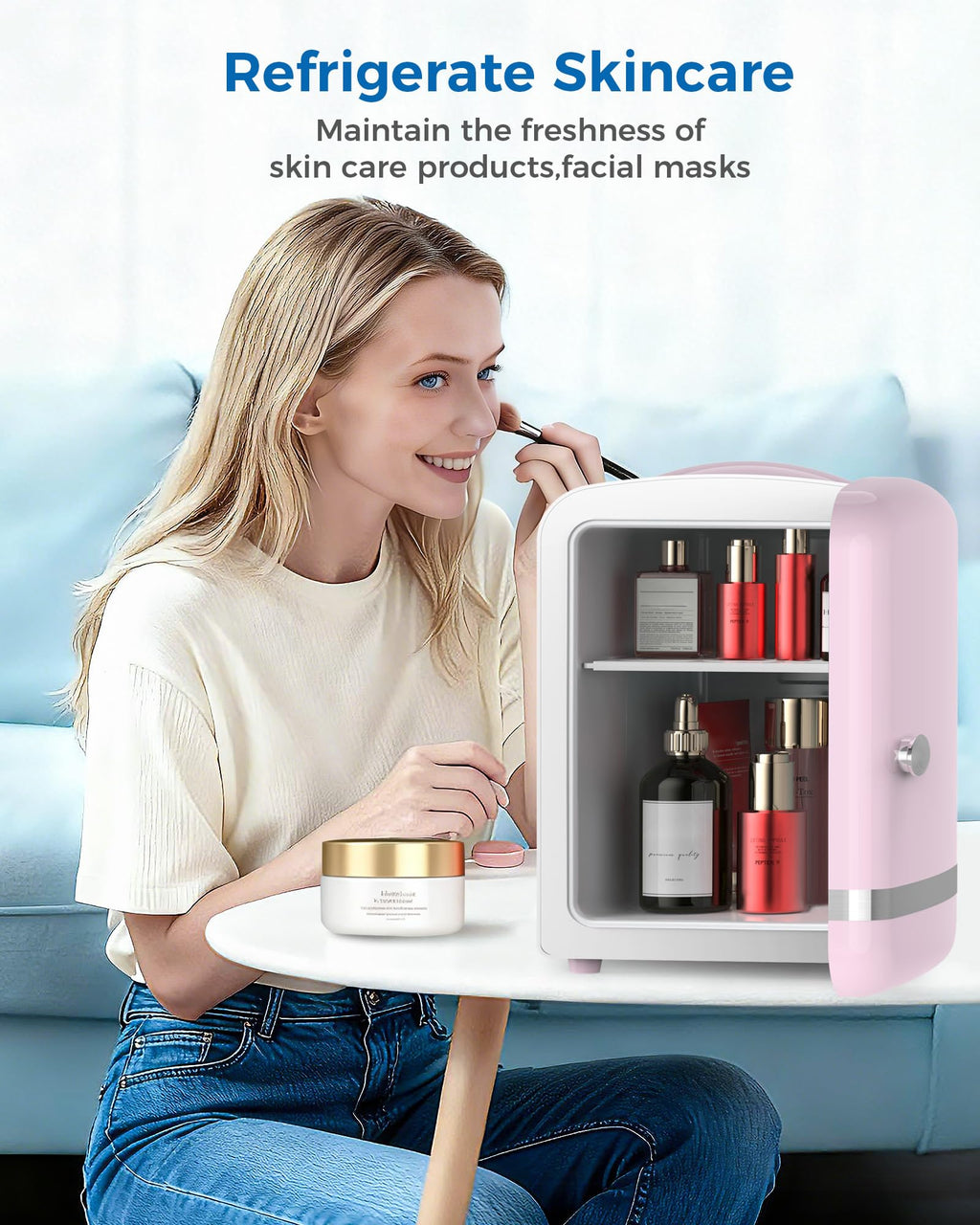 Mini Fridge 4L 6 Cans Pink C81390