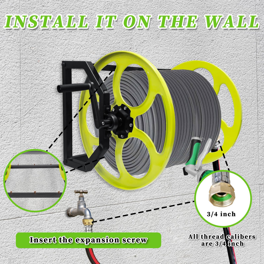 400FT Wall/Floor Mount Garden Hose Reel with Crank J85259