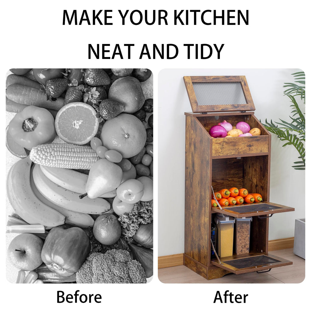Brown Potato and Onion Storage Bin T6852