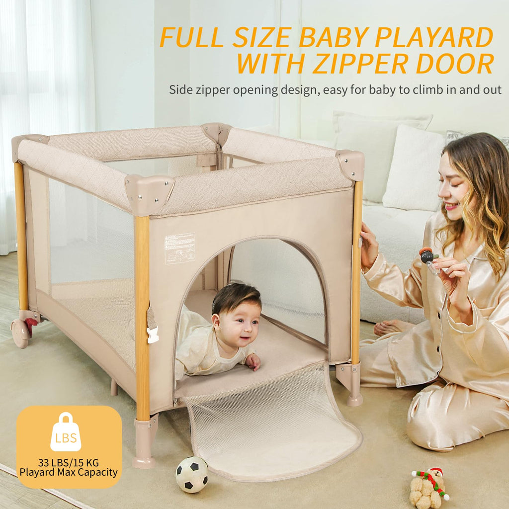 5-in-1 Foldable Baby Bassinet Playpen B9308