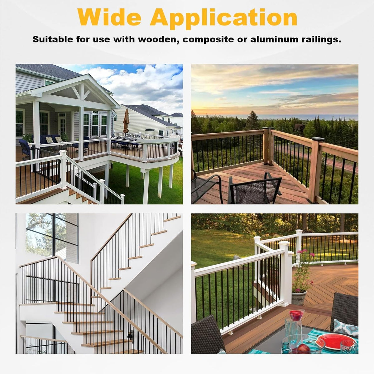 100 Pack 26" Black Aluminum Deck Balusters T94293
