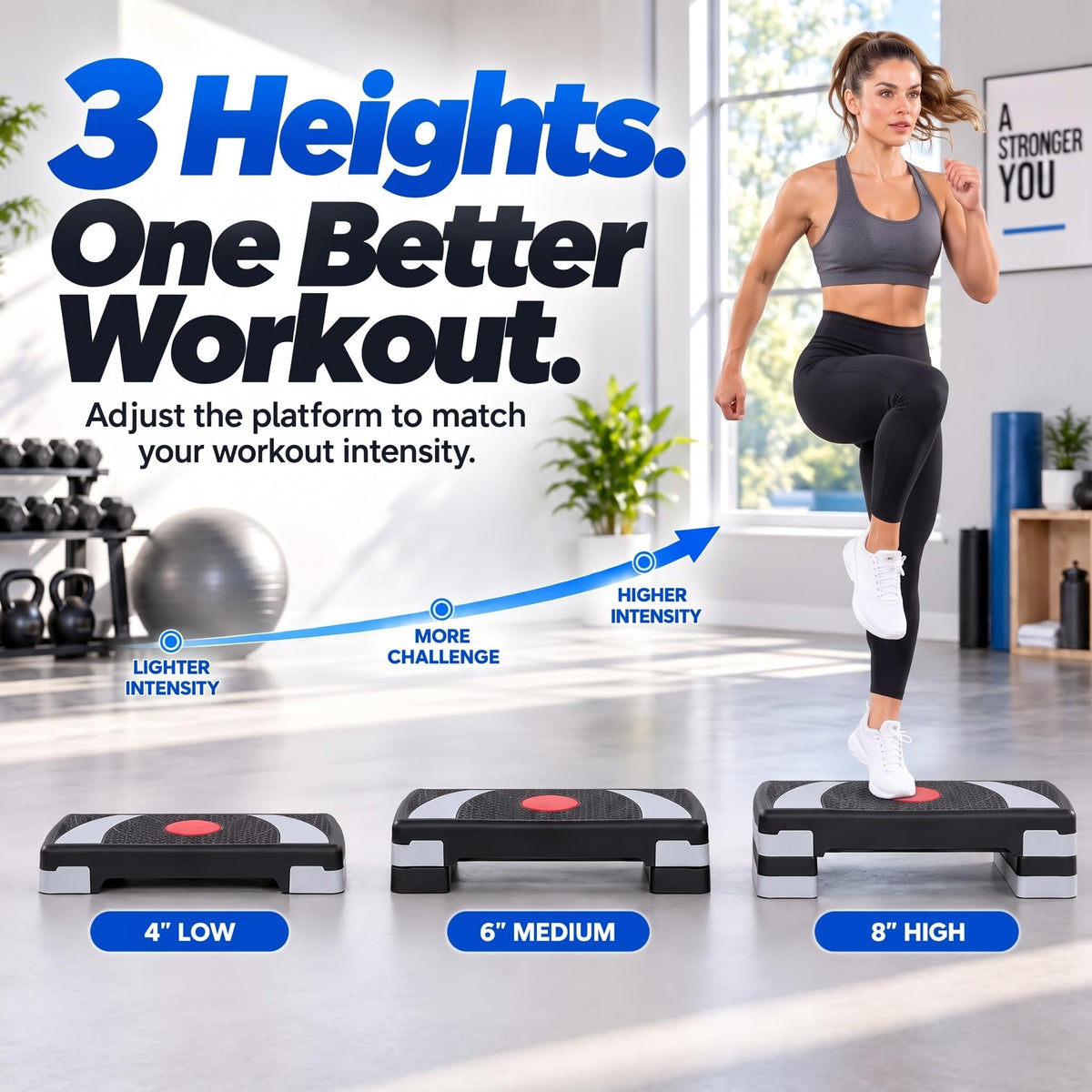 31'' Aerobic Step Platform with 4 Risers Q526