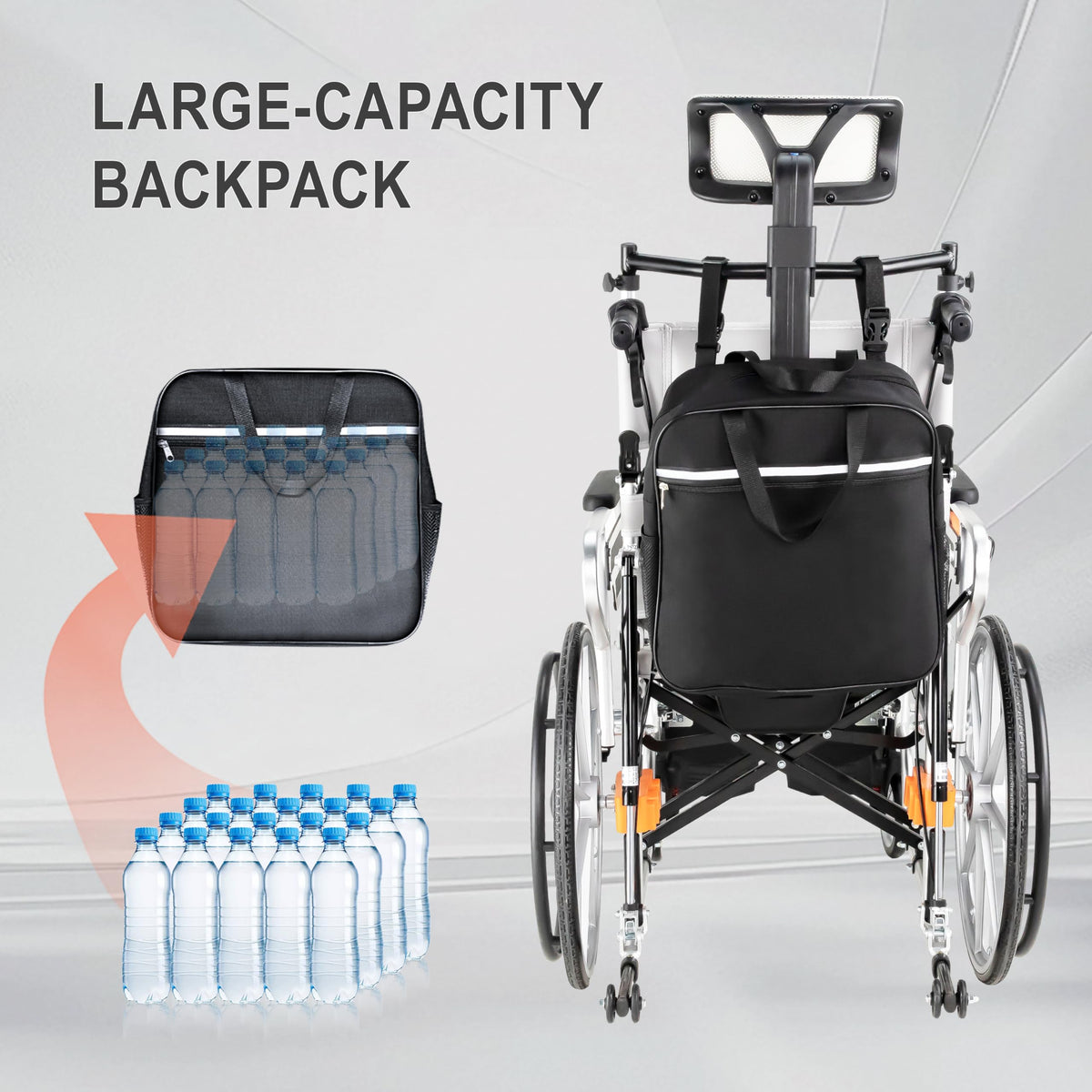 5-in-1 Reclining Wheelchair with 18.5" Wide Seat W576