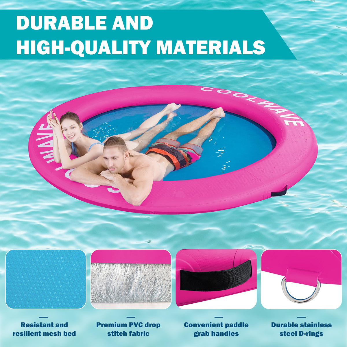 Inflatable Water Hammock Floating Dock with Cup Holders W990974