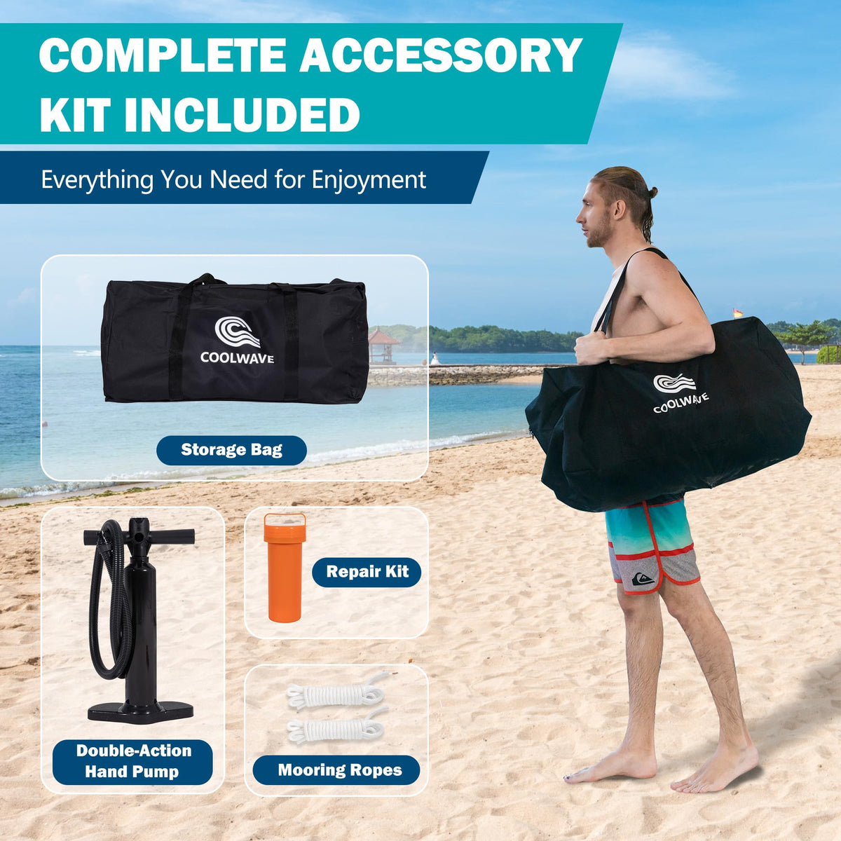 Inflatable Water Hammock Floating Dock with Cup Holders W990974