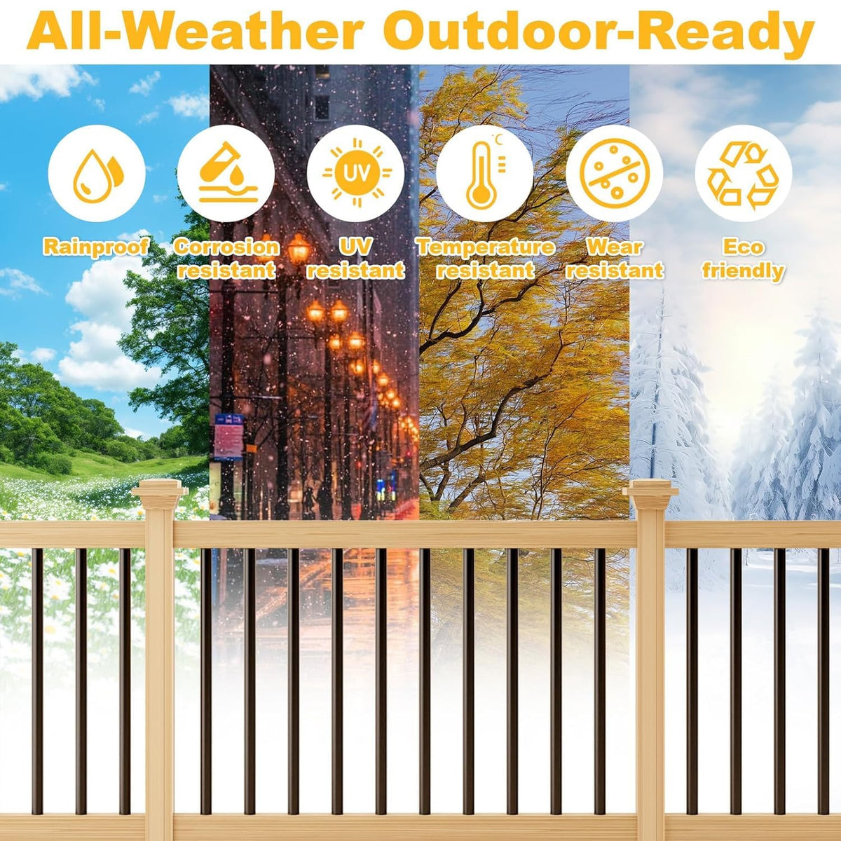 100 Pack 26" Black Aluminum Deck Balusters T94293