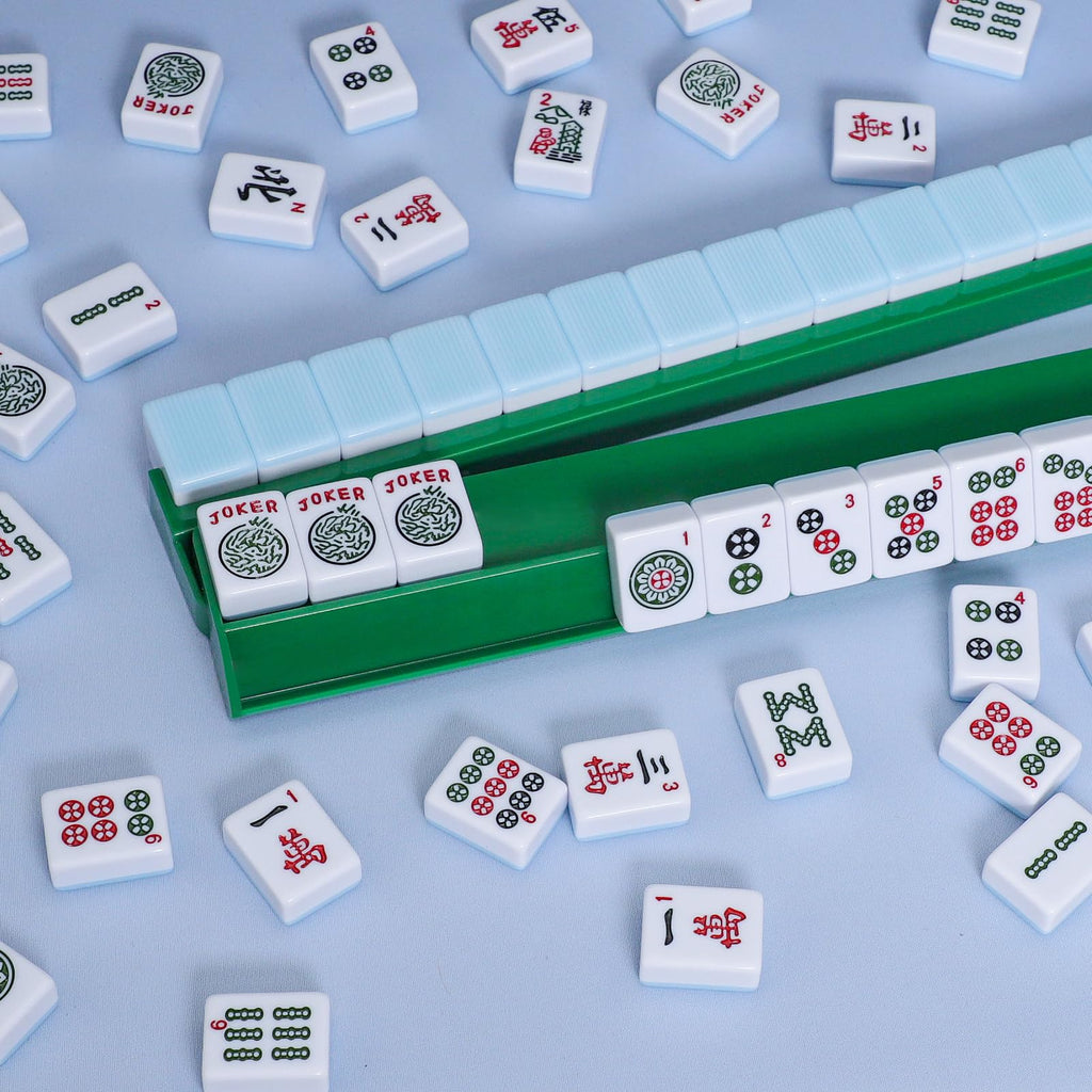 Green Mahjong Racks with Pushers 4 PCS J321823