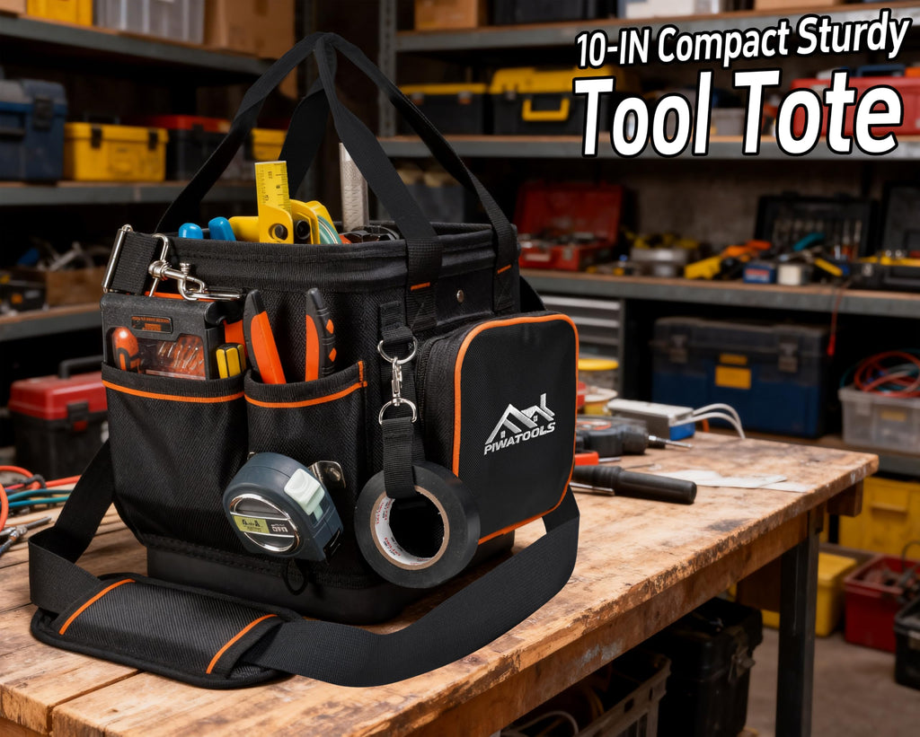 10" Compact Open-Top Tool Tote Bag V319