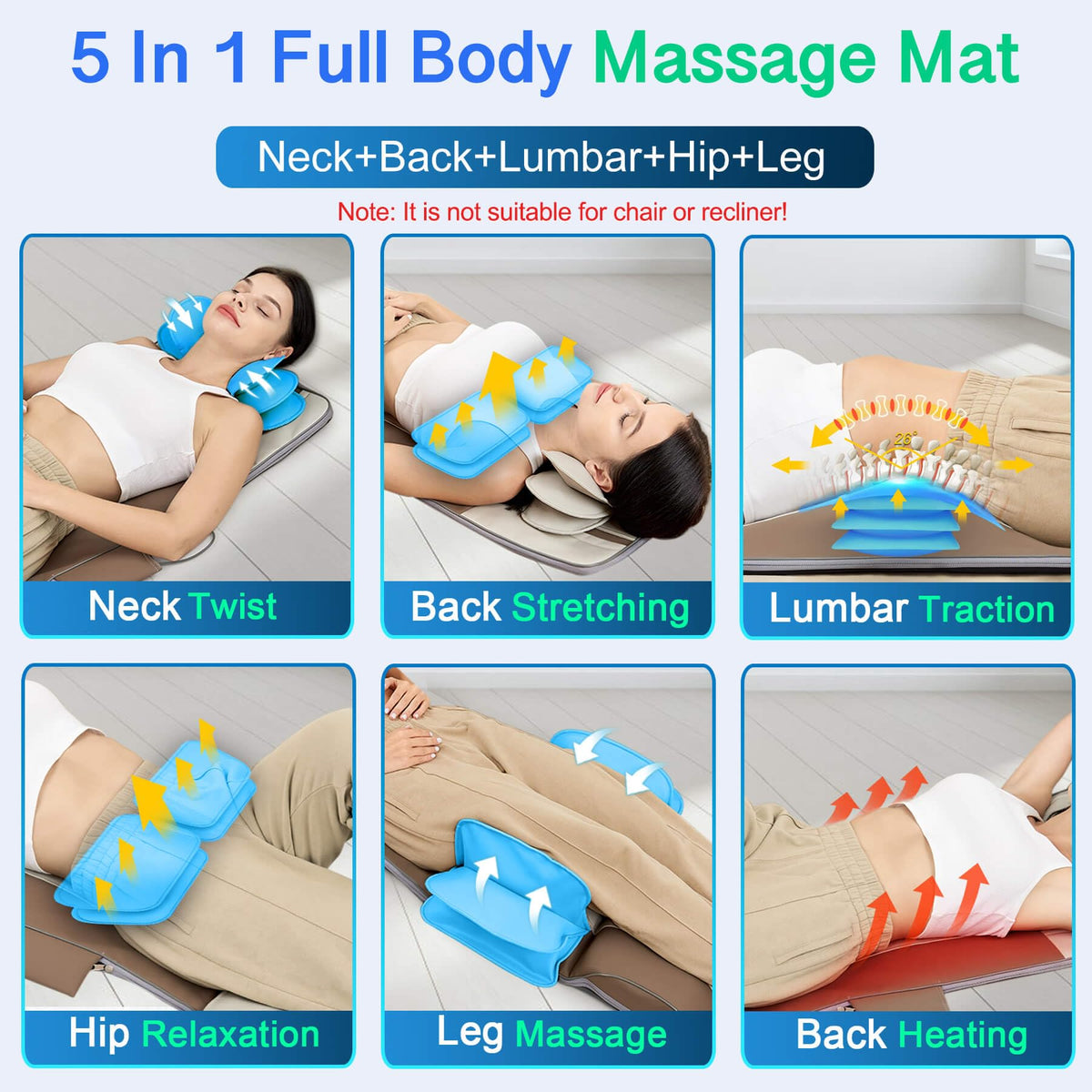 Full Body Massage Mat with Heat R1382
