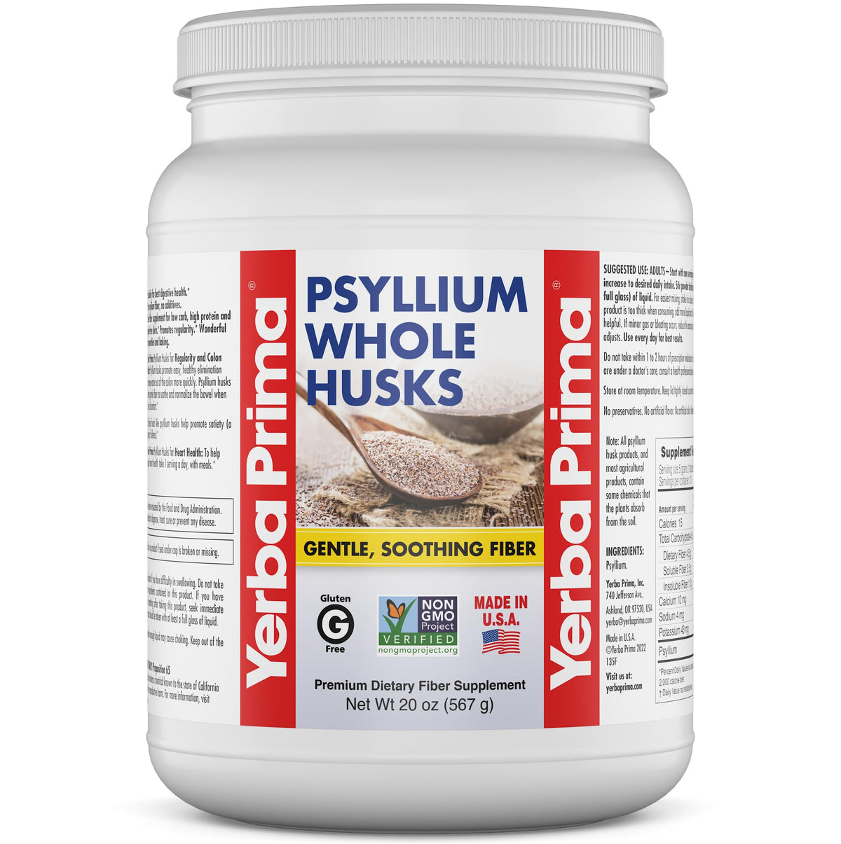 Psyllium Whole Husks Fiber Supplement 20oz V6599