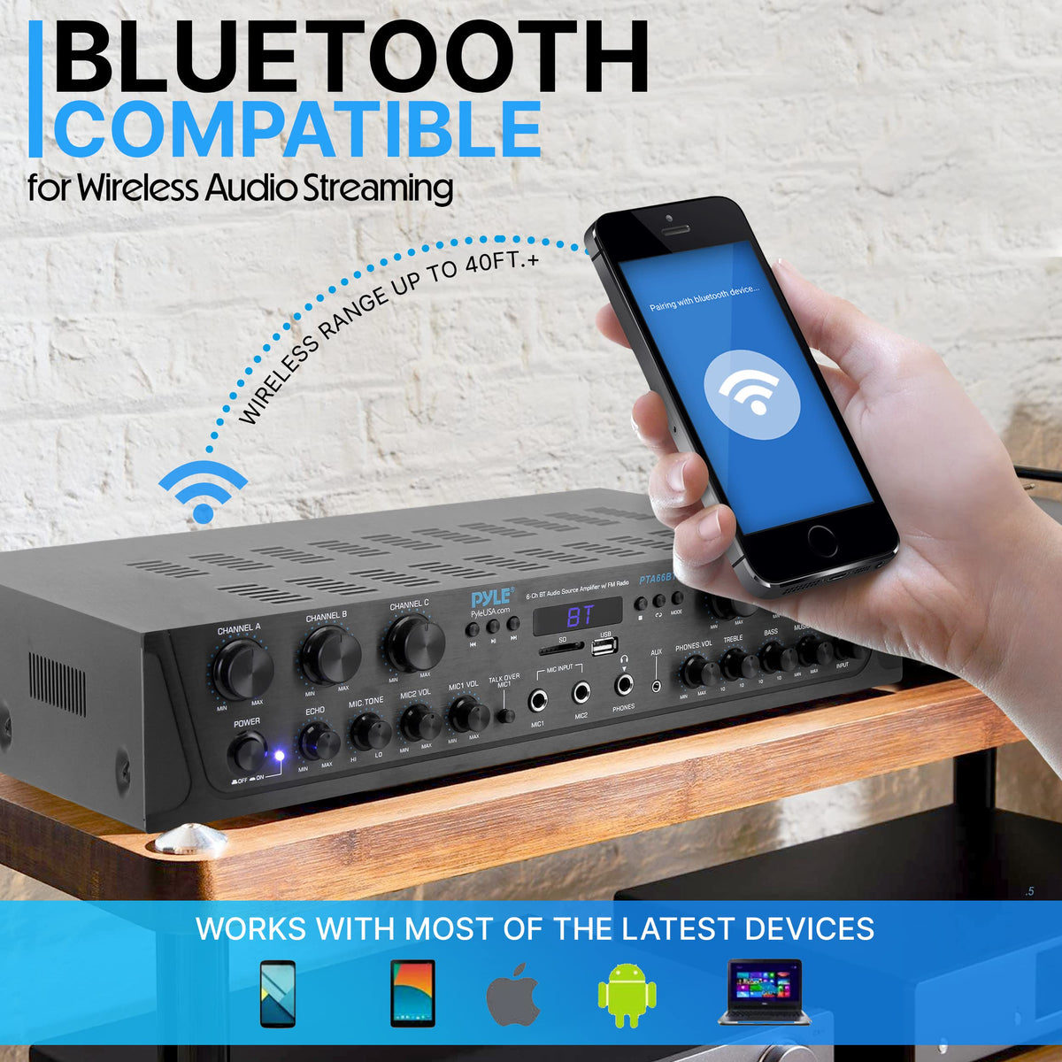 Bluetooth 6 Channel Stereo Amplifier C8348